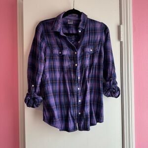 VS Pink Purple Flannel - L